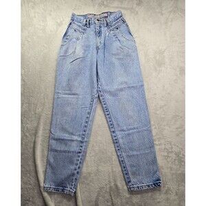 Zena Jeans Women's 27 x 27 Vintage High Rise Light Acid Wash Mom Blue 80s 90s